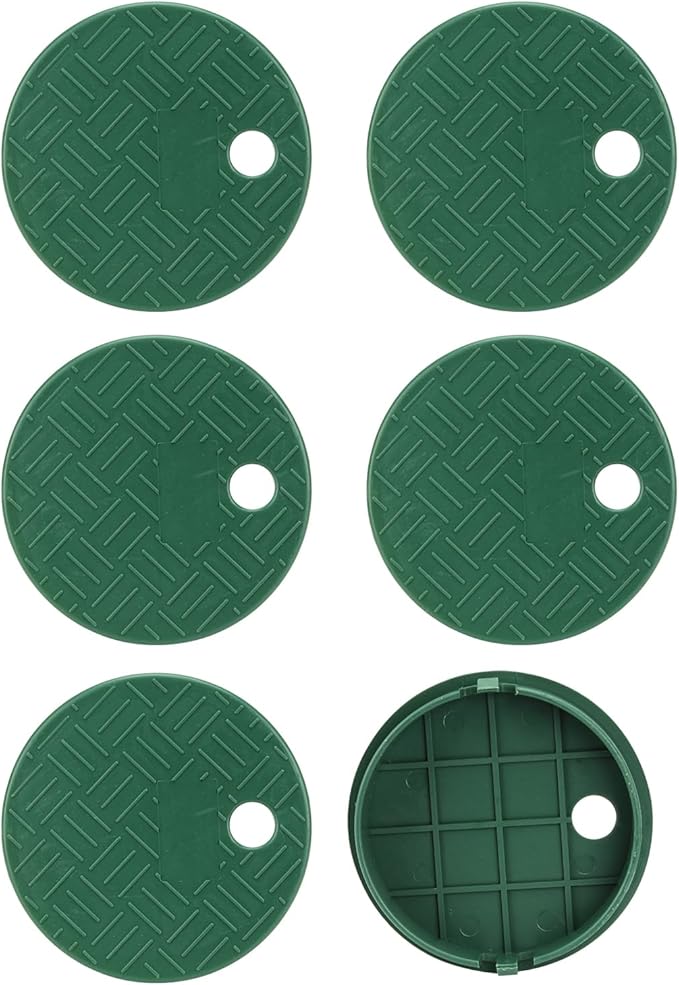 6 Pcs 6 Inch Round Valve Box Cover Lid Replacement for Outdoor Green Sprinkler System Irrigation Control Water System Lawn, Compatation with ID 5.5" OD 6" Sprinkler Valve Box