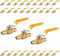 30-Pack Foskan 1/2" Brass PEX-A Ball Valve with Yellow Handle, Quarter Turn Full Port Valve for PEX-A Pipe Connection
