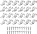 uxcell 24Pcs 14mm(9/16") One Hole Rigid Pipe Strap, 304 Stainless Steel Conduit Clamp Thicken U Bracket Heavy Duty Pipe Clamp with Self-Tapping Screws for Fixing Tube Cable, Silver