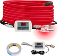 OEBLD Heat Tape for Water Pipes 18FT, Replaceable Smart Thermostat for Pipe Freeze Protection, Self-Regulating Roof Deicing Cable for Metal and Plastic Home Pipes, 110-120V