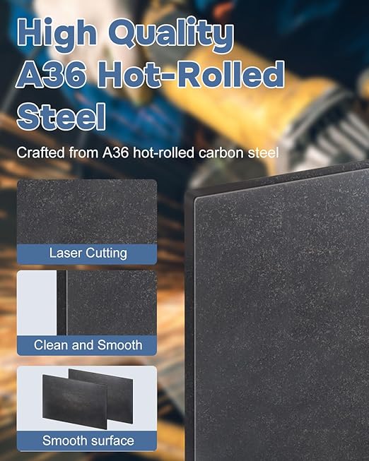 1/4'' x 6'' x 12'' Steel Plate, 2 Pcs Steel Sheet Weldable Metal Sheet, A36 Steel Base Plate for Structural Support and Industrial Use