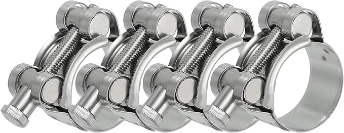 PATIKIL 29-31mm T-Bolt Hose Clamp, 4 Pack Intercooler Pipe Tube Clamps 304 Stainless Steel Radiator Hose Clamp for 1.14"-1.22" Pipe
