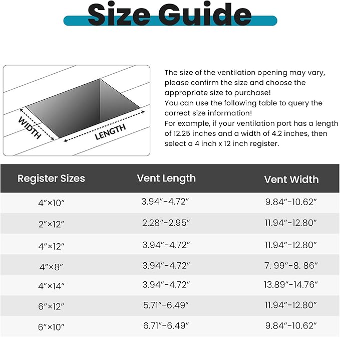 VOISEN Floor Register 4x10, 8 Pack Brown Floor Register Vents,Heavy Duty Steel Walkable Floor Grates