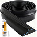 Jin&Bao Universal Garage Door Threshold Seal Strip 16FT Kit, Bottom Waterproof Rubber Weather Stripping Replacement（Black, 1 Adhesive）