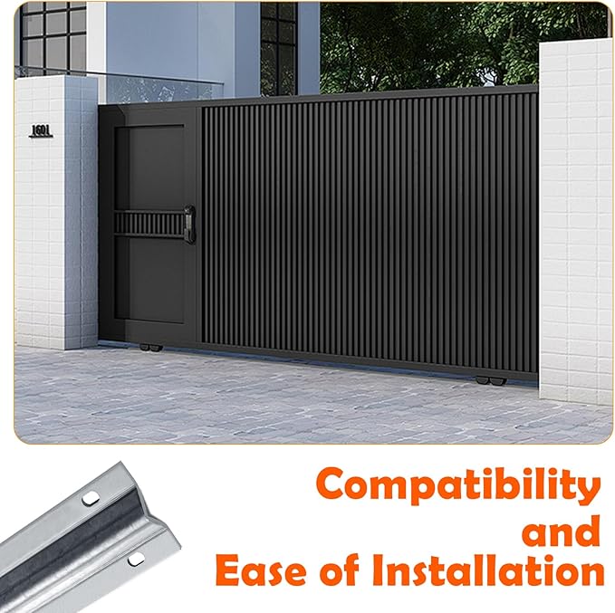 12ft Section Galvanized Inverted V Track | V- Track in 2 6 Foot Sections for Sliding Slide Gate | Driveway Gate Track