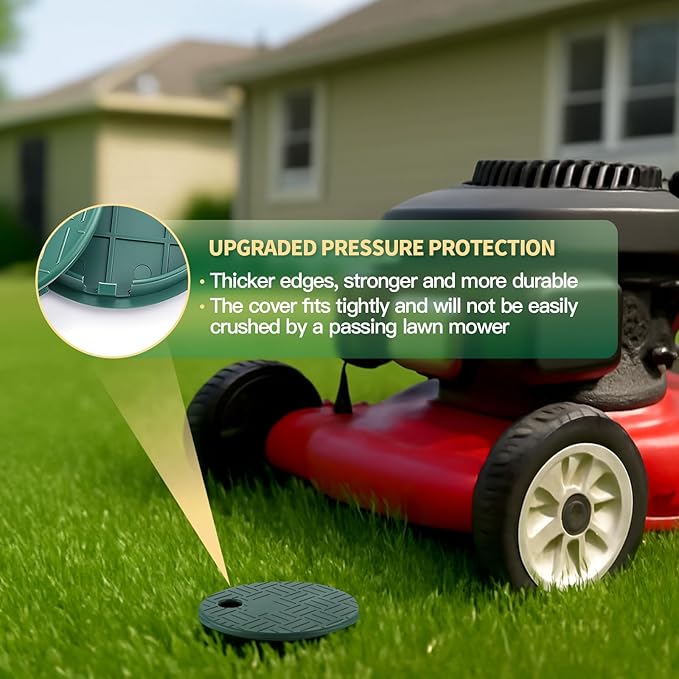 2PCS Sprinkler Valve Cover，ID 5.5" OD 6" Sprinkler Irrigation Valve Box,Valve Box Cover Lid for Outdoor Sprinkler Irrigation Control Water System Lawn,Ideal for Irrigation Systems & Landscaping