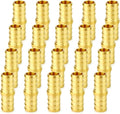 GASHER 20Pcs No Lead Brass 1/2" Pex Coupling, 1/2 Inch Pex Fittings for Pex Tubing