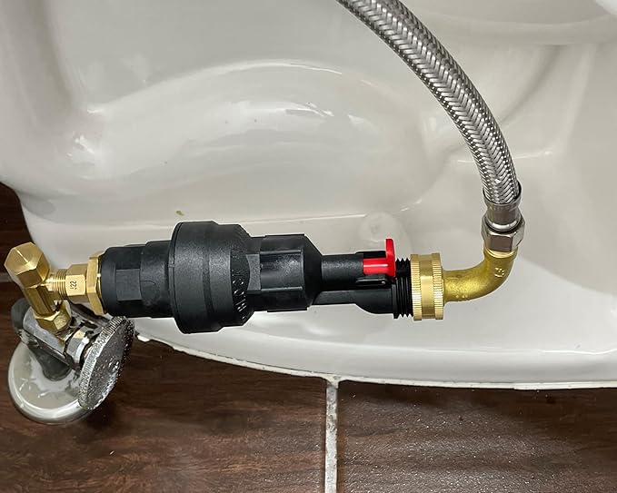 Water Block Automatic Toilet Leak Detector & Shutoff Valve Kit - Stops Leaks, Prevents Floods & Property Damage, Saves Money & Conserves Water - Includes Fittings - Tight Space Horizontal Installation