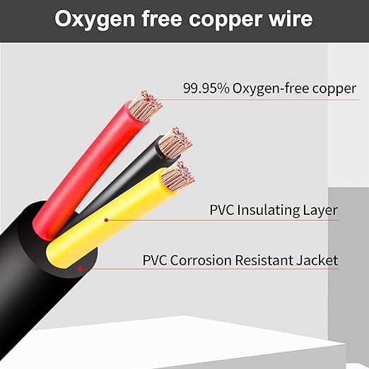 16 Gauge Wire 3 Conductor,16 AWG Electrical Wire Stranded PVC Cord Oxygen-Free Copper Cable,300 FT Tinned Copper Hookup Wire Cord for LED Lamp Lighting Strips Automotive (300FT, 16AWG-3C)…