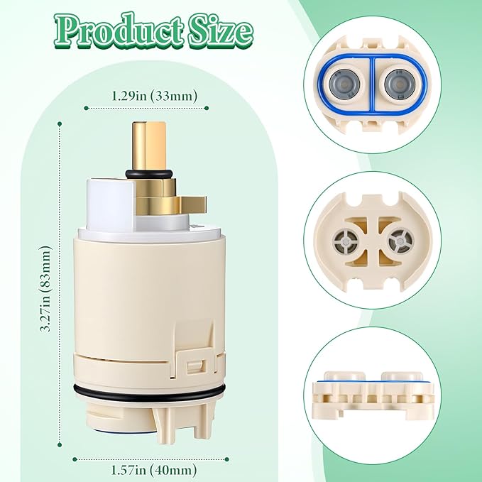 Enhon Single Function Pressure Balance Cartridge Replacement for RP70538/ RP73625, Shower Cartridge Compatible with Peerless and Delta Single Handle Tub and Shower Faucet (Check Valve Included)