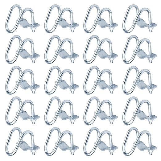 20 PCS Cross Connector Pipe Clips for 1/2" EMT Electrical Pipe(O.D. : 0.706"), Cross Conduit Clamp for Greenhouse, Awning & Fence, Tripods