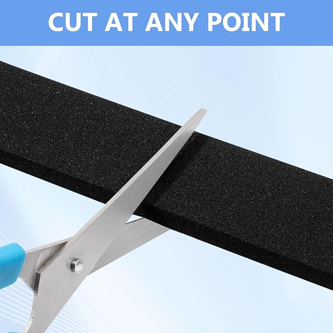 Weather Stripping Door Seal Strip- 1 Inch X 1/2 Inch X 10Feet, Strong Adhesive, Lightproof, Soundproof, Weatherproof Foam Tape Insulation for Sliding Door, Front Door Frame, Windows- Black