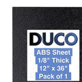 Duco USA-Made ABS Plastic Sheet 1/8 Inch Thick 12" x 36" - 1 Pack of Black Thermoplastic Panels - Textured, Heat Moldable ABS Board for DIY, Car Interiors, Crafts, and More