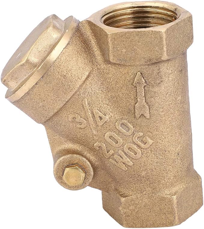 Brass Check Valve NPT 3/4 Inch Y Type One Way Non Return Valve High Pressure 1.6Mpa for Water Gas Plumbing Systems Industrial Use