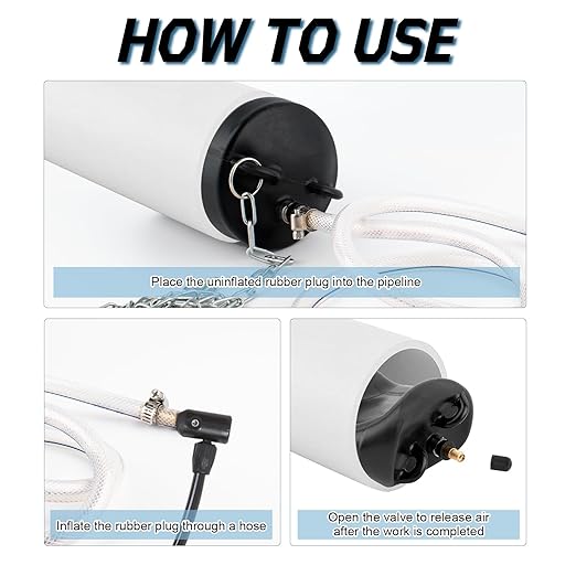 2 Inch Inflatable Pipe Plug Sewer Test Plug with 39.37" Hose and Chain, Inflatable Balloon Rubber Plug for Water Pressure Testing, Water Flow Blocking, and Pipe Leak Inspection
