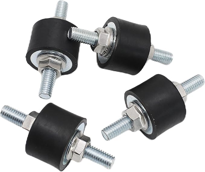 M8 Rubber Studs Shock Absorber Anti-Vibration Isolator Mounts Rubber Cylindrical Vibration Isolation Mount for Air Compressors Garage Motor Diesel Engines, 4 Pack M8 x 23 30x 20mm, 8pcs LockNuts