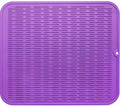 Silicone Dish Drying Mat for Multiple Usage,Easy clean,Eco-friendly,Heat-resistant Silicone Mat for Kitchen Counter or Sink,Refrigerator or Drawer Liner Purple 2XL 24 inches x 18 inches