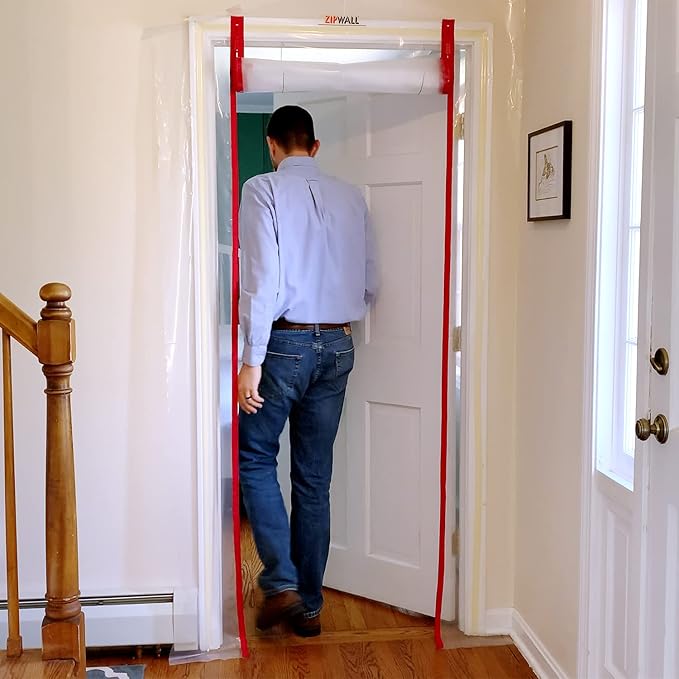 ZIPWALL ZipDoor ZDS Standard Dust Barrier Zipper Door Kit, 1 Pack, Red