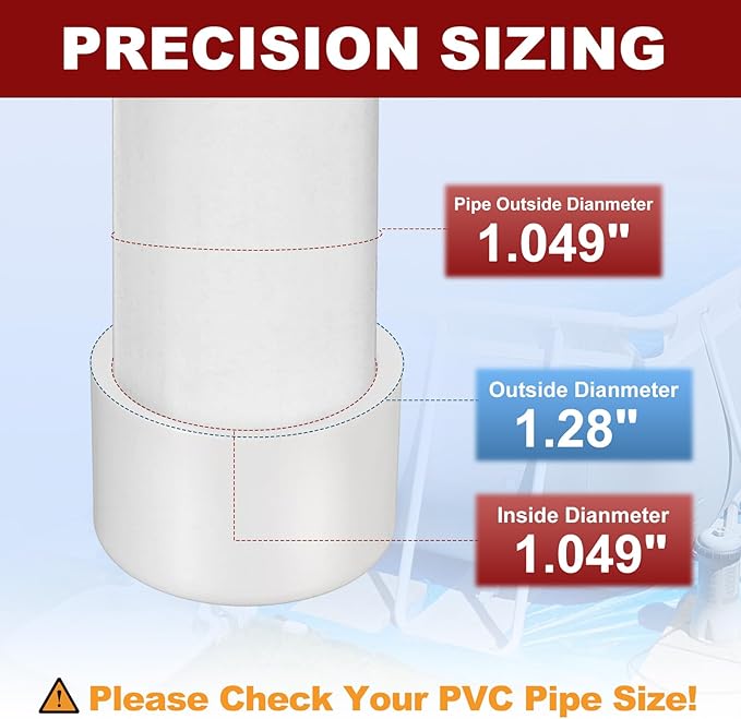 4 Pcs 3/4" PVC External End Cap Fitting, SCH40 Furniture Grade PVC Pipe Plug Adapter, Pipe Cover Fittings for DIY Project, Irrigation System, Plumbing Framework, Garden Structures