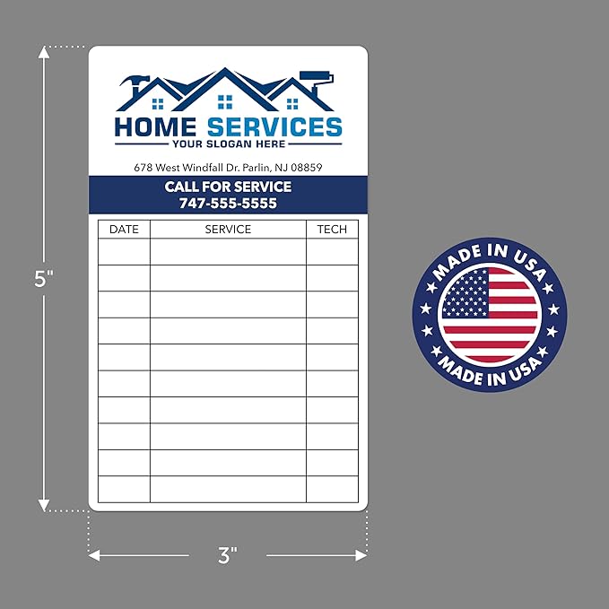 Custom Maintenance Stickers with Your Logo - Personalized HVAC Stickers, Maintenance Log Stickers, Service Stickers, Inspection Stickers (3-1000 Stickers)