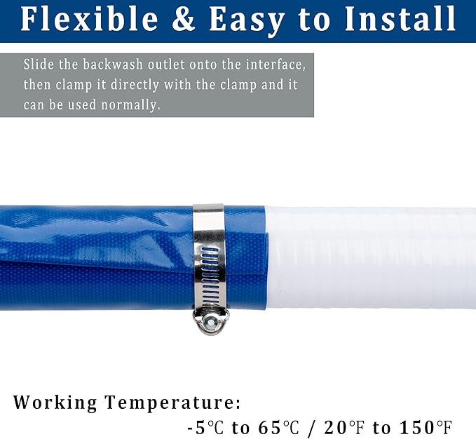 3 in x 50 ft Pool Backwash Hose Heavy Duty Drain Discharge Double PVC Lay flat General Purpose Vinyl Hose, Burst Resistant for Water Transfer Sump Pump Pool Filter (3in 50ft fiber reinforced hose)