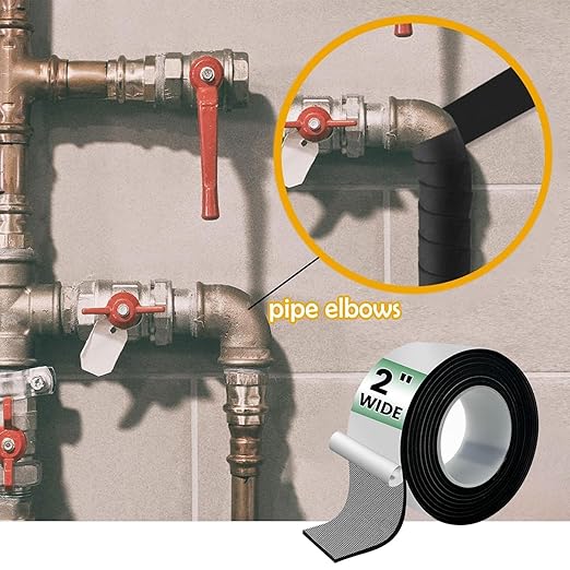 Outdoor Pipe Insulation Tape, 2 Inch X 13 Ft Weather Resistant AC Line Pipe Insulation, Outdoor Self-Adhesive Air Conditioner Line Insulated Heat Tape for Water Pipes Freeze Protection
