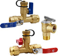 VAV 3/4-Inch IPS Isolator Tankless Water Heater Service Valve Kit, with Pressure Relief Valve, CSA LISTED, Clean Brass & NPT Thread