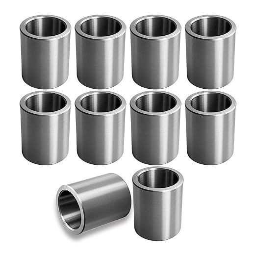 Stainless Steel Reducer Bushing, Screw Standoff Metal Spacer 1/2" to 3/8" Steel Reducer Standoff Bushing Adapters for 3/8" Screws Bolts and Rods, Round Metal Stainless Steel Spacer Set of 10