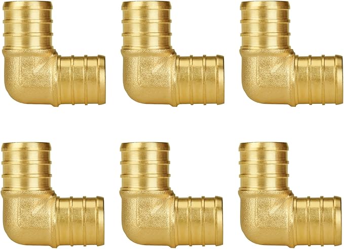 SUNGATOR 6-Pack 3/4" Pex 90 Degree Elbow, No Lead Brass, Pex Fittings 3/4 Inch Elbow, NSF, UPC Certified