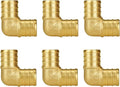 SUNGATOR 6-Pack 3/4" Pex 90 Degree Elbow, No Lead Brass, Pex Fittings 3/4 Inch Elbow, NSF, UPC Certified