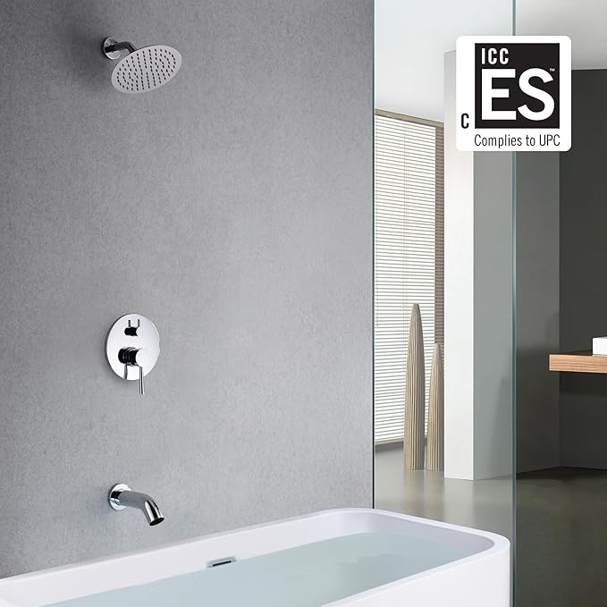 sumerain Tub and Shower Faucet Set with Valve Included, Shower System with Tub Spout Chrome