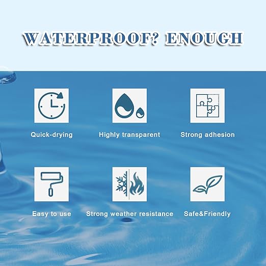 Waterproof Glue,Invisible Agent,Strong Waterproof Transparent Sealant,for Bathroom, Kitchen, Garden, Roofs, Walls (2, Kilograms)