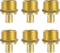SUNGATOR 6-Pack PEX 1/2" x 3/4" NPT Male Threaded Adapter Crimp Fitting, No Lead Brass
