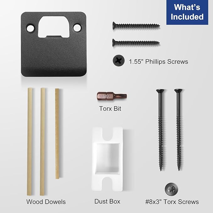 Extended Strike Plate 2-1/4" x 2-1/4", Matte Black, Heavy Duty Version with Reinforced Torx/Star Screws & Bit, Extender Lip Latch Striker for Exterior/Interior Door (Matte Black,1 Pack)