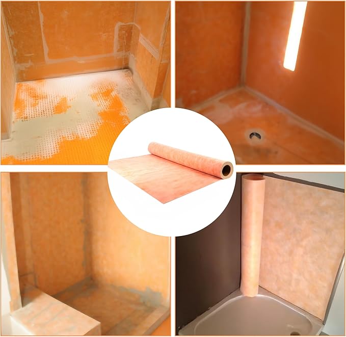 Professional Waterproof Membrane for Shower,- 3.3 FT x 33 FT Roll (108 Sq Ft), 23.6 Mil Thick, Superior Waterproofing Solution for Bathroom, Kitchen,Saunas and Wet Areas