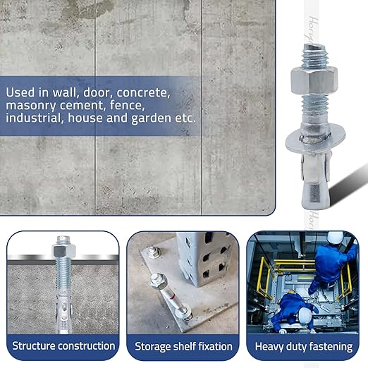 1/2" x 3-1/2" Wedge Anchor, for Cement and Concrete only, zinc-Plated Carbon Steel Screws and lag Bolts （30 pcs