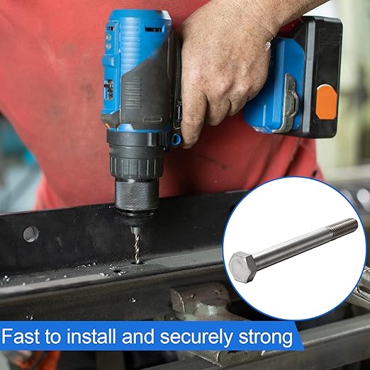 15 Pack 1/2-13 x 5'' Hex Head Cap Screw Bolt 304 Stainless Steel Half Thread External Hex Drive Screw Bolt Fastener for Wet Outdoor Metal Framing Concrete Reinforcement Railing Trellises