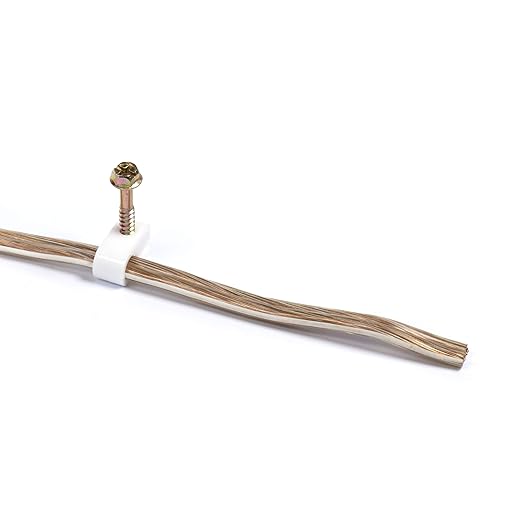 THE CIMPLE CO Ribbed Plastic Conical Anchors and White Cable Screw Clips - for Concrete, Stucco, Brick, Drywall, and Similar - Kit of 50 Screw Clips, and 50 Anchors