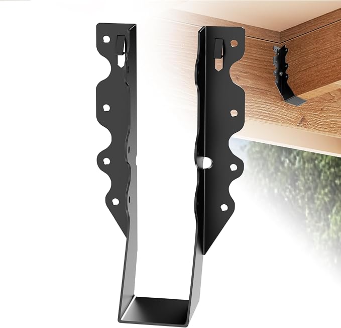 25 pcs 2x8 Joist Hangers Black Face Mount Joist Hangers , 2x8 Brackets Fits Truss Connectors,Rafter Brackets for Floor Deck and Ceiling Joists Q235B Steel Black Powder Coated