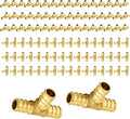 100-Pack PEX Fittings Niikappu 1/2"x1/2"x1/2" Pex Tee, Brass Crimp Pipe Fittings for PEX Pipes, ASTM F1807