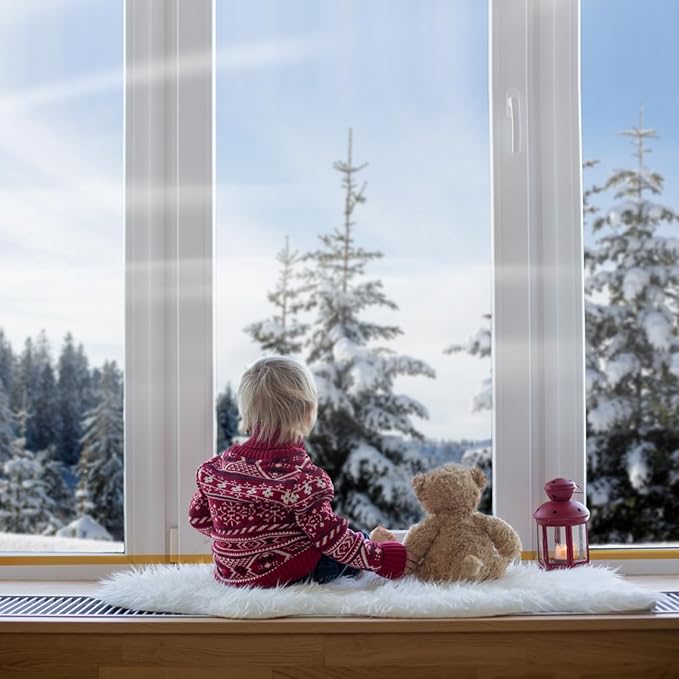 87'' x 394'' Window Insulation Kit, Window Insulation for Winter, POF Window Sealer for Winter, Insulates Indoor Windows Keep Warm for Weatherproofing Window Film for Winter Window Covering-1PCS