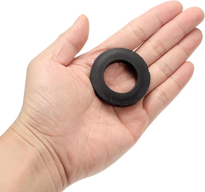 uxcell 12 Pcs Solid Nitrile Rubber Flat Washer DN32 1-13/16" OD x 1-3/8" ID x 1/4" Thickness Large Washers O Ring Sealing Gaskets, Industrial Flat Rubber Spacer, Black