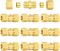 ChillWaves Brass Compression Tube Fitting, 5/16" OD x 5/16" OD Compression Union Connector(10-PACK)