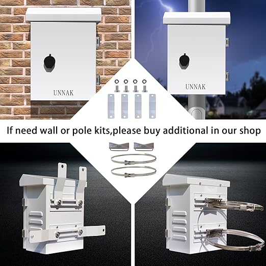Outdoor Weatherproof Enclosure Electrical Box - 11.6x9.1x5.7 Outdoor Network Enclosure Exterior Box Ventilated Enclosure hinged Outdoor Galvanized Electrical Ventilation Design(295x230x145mm)