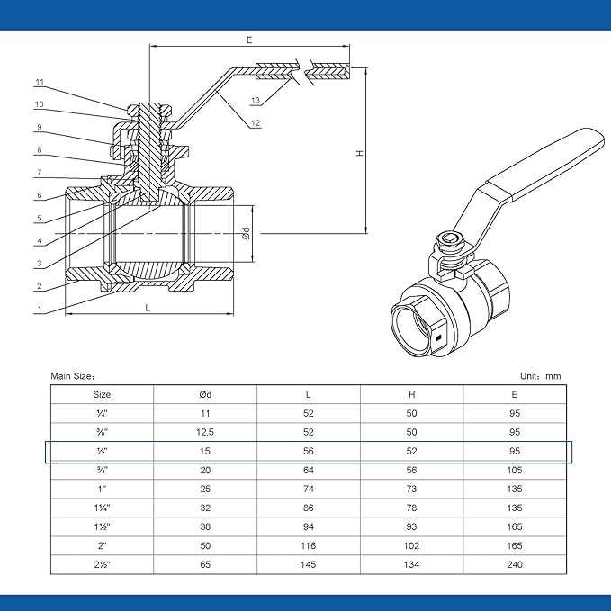 1/2" 316 Stainless Steel Ball Valve Female, 2-Piece Full Port NPT Threaded, 1000 WOG, High Pressure Corrosion Resistant Shut Off Valve for Water/Oil/Gas, Industrial Plumbing Valve (2-Pack)