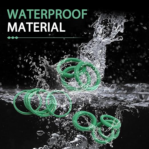 270 PCS Air Conditioning Compressor O-Ring Assortment Kit, Rubber O Ring Kit, 18 Sizes AC Seal Rings Repair Tool, for Car Repair, Plumbing, Air or Gas Connections (Green)
