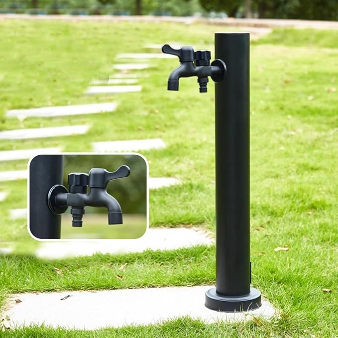 304 Stainless Steel Garden Water Column, Freeze Proof Outdoor Faucet, Yard Hydrant, Outdoor Water Spigot for Backyard, Farm, Lawn(B,60cm/24in)