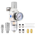 1/4 Inch NPT Air Filter Pressure Regulator, Water Separator Compressed Air Pressure Regulator for Compressor AW2000-02