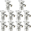 (10 Pack) Asterbacks Toilet Sink Shut Off Valve 5/8" Compression x 3/8" Compression Quarter Turn Water Angle Stops Valve