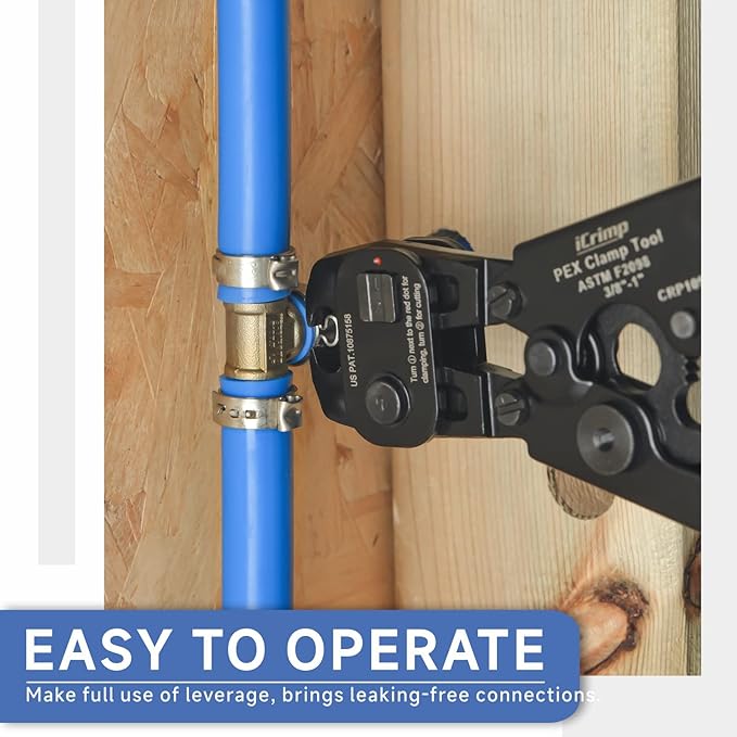 iCRIMP Ratchet PEX Cinch&Remove Tool for 3/8 to 1-inch Stainless Steel Clamps-work with ASTM F2098 and Non 2098 Single Ear Hose Clamps